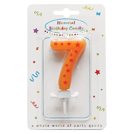Stars Birthday Candle "7", 1 pc.