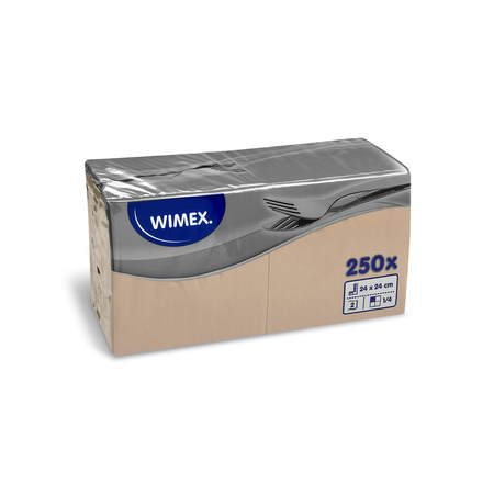 2-ply Beige napkins 1/4 fold 24 x 24 cm, 250 pcs.