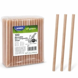Reusable biocomposite straws brown 8/140 mm 100 pcs