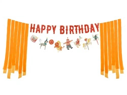 Baner papierowy "Happy Birthday Cyrk", 2,75 m, 1 szt.