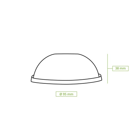 PLA convex lid with hole ¶r. 95 mm 100 pcs.
