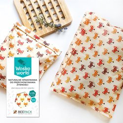 Beeswax bags "Foxes" set L+XL 1 pc.