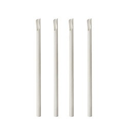 Paper straws with spoon white 8/200 mm 100 pcs.