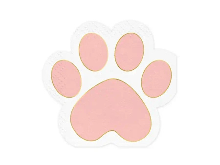 Paper Napkins "Kitten Paw Prints", 15.5 × 14.5 cm, 12 pcs
