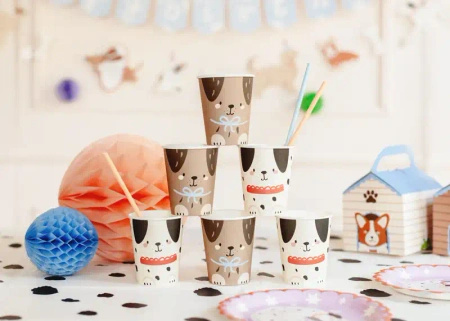 Paper Cups "Puppies", 220 ml, 6 pcs