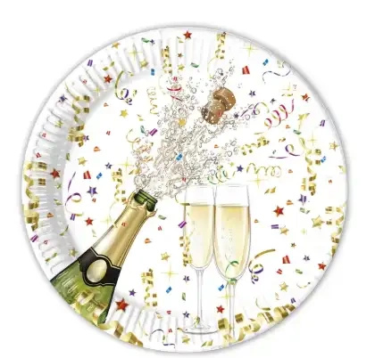 Talerze papierowe "Sparkling Celebration", 23 cm, 8 szt.