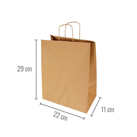 Paper bag with twist handle 22 x 11 x 29 cm 150 pcs.