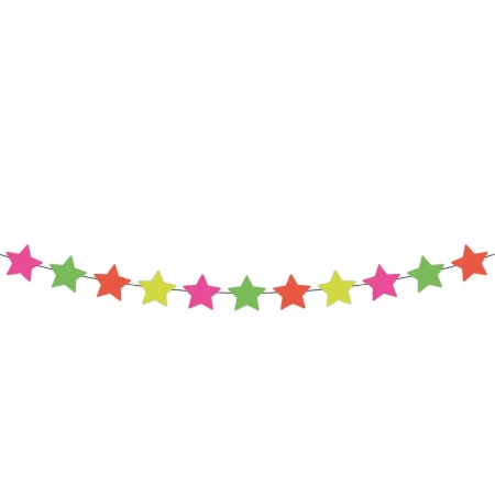 Paper Stars Garland Fluo 2.3 m 1 pc