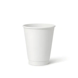 White double-wall paper cup, matte, dispersion coating, 250 ml, Ø80 mm, 25 pcs
