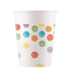 Paper cup “Multicolor Dots” 200 ml 8 pcs