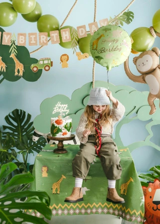 Balon foliowy "Safari Happy Birthday" 35 x 35 cm, 1 szt.