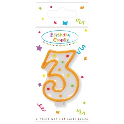 Świeczka urodzinowa Kropeczki "3" 1 szt.
