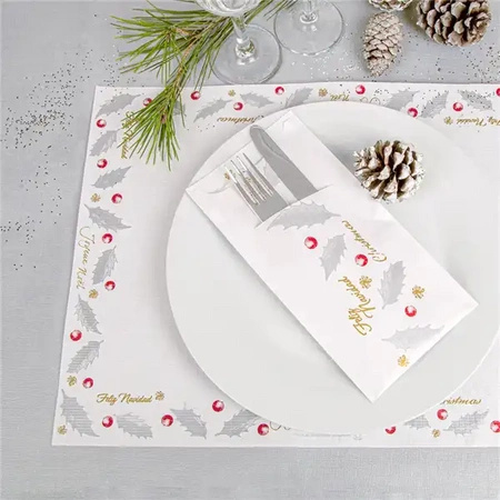 "Noel" cutlery bags with napkin, 22.5 x 11.2 cm, 250 pcs.