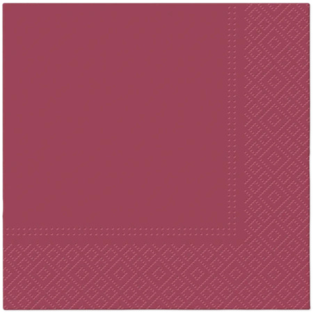 Burgundy 3-ply napkins, 1/4, 33 x 33 cm 20 pcs