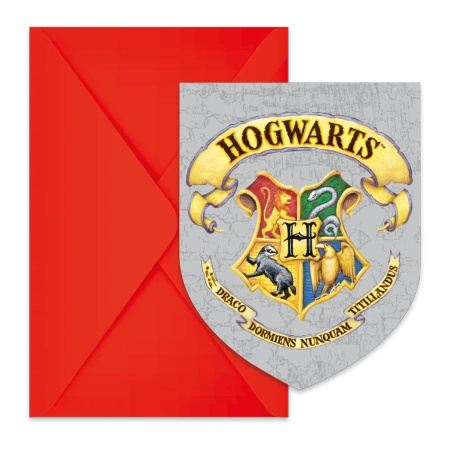 Zaproszenia z kopertą "Harry Potter" 6 szt.