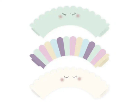 Paper Cupcake Cases "Unicorn", 5 × 7.5 × 5 cm, 6 pcs