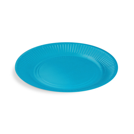 Round paper plate, blue, dia 23 cm, 10 pcs.