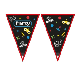 Girlanda flagi papierowe "Gaming Party" 2,3 m 1 szt.