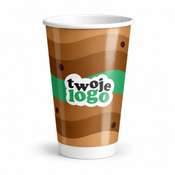 Double-wall paper cup, dispersion, 450 ml, dia. 90 mm, GLOSSY, FULL COLOR 2000 pcs
