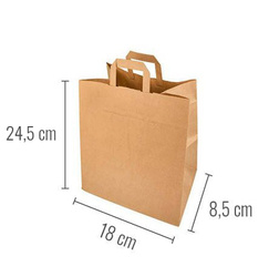 Torba papierowa z uchwytem 18 x 8,5 x 24,5 cm 200 szt.